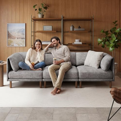 Cloud Sectional Couches for Living Room,Modular Sectional Sofa,Grey | V-Shaped Extra Deep 7 Seater,Mid Century Modern Oversized Sectional Couches with Solid Wood Leg,Large Sofa for Big Space