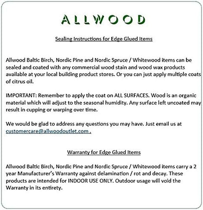 Allwood 1.18" x 30" x 48" Pine Table/Island/Counter Top (Routed Edges one face)
