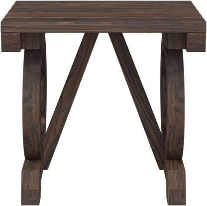 vidaXL Patio Footstool in Solid Fir Wood with Wagon Wheel Design – Durable Outdoor Ottoman/Garden Stool, Brown, 15.7""x14.4""x15.2"", 365110