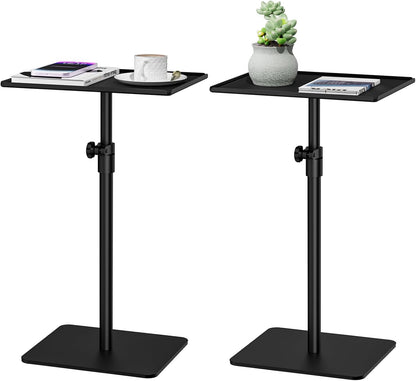 RCHYFEED Small Side Tables for Small Spaces, End Table Metal Side Table Set of 2, Height Adjustable 17-29.6 Inch Side Tables TV Tray Table for Couch, Sofa, Bedroom, Living Room, Indoor & Outdoor