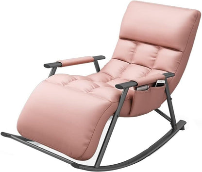 Bedroom Rocking Chair Comfy Chair Ergonomic Design Chair Lounge Chair Recliner for Sunroom Office Lazy Chair Modern Chair,Pink,One Size