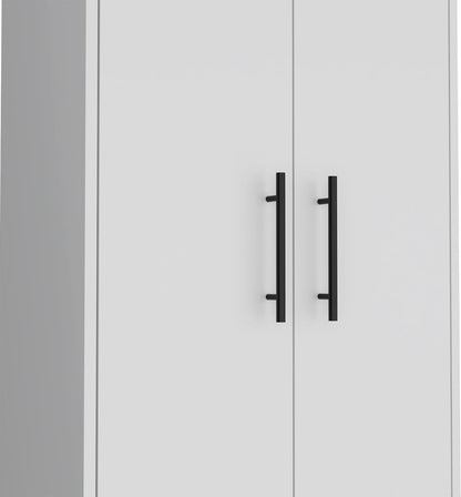 Spacious White Tall Pantry Cabinet with 5 Shelves - Kitchen Cupboard Organizer Storage