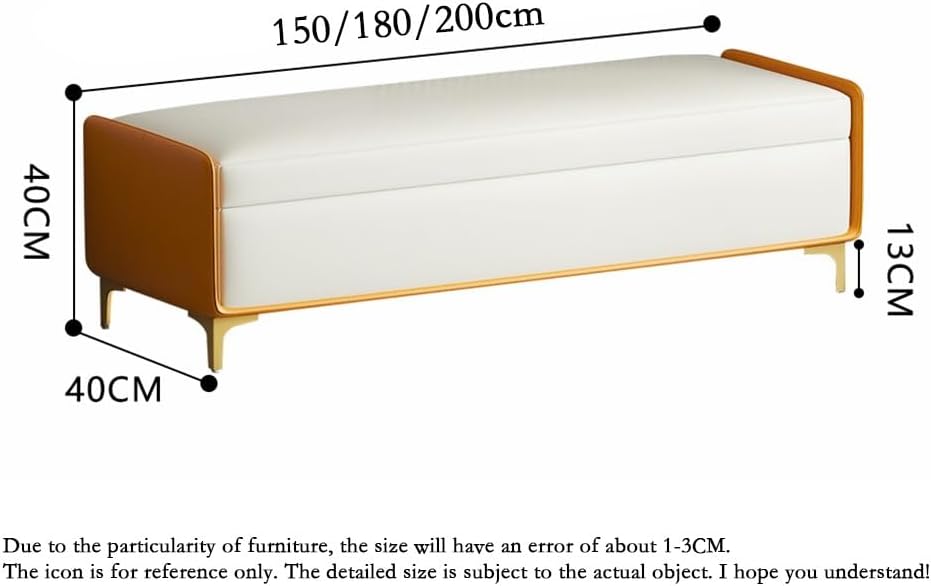 Modern Bed End Stool Bedroom Shoe Changing Entrance Bench Clothing Store Cloakroom Rest Sofa Storage Entryway(Orange,Small)