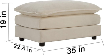 Fabric Ottomans Footrest to Combine with 2 Seater Sofa, 3 Seater Sofa and 4 Seater Sofa, Beige