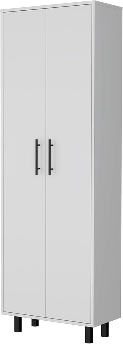 2 Door 5 Shelf Kitchen Pantry White