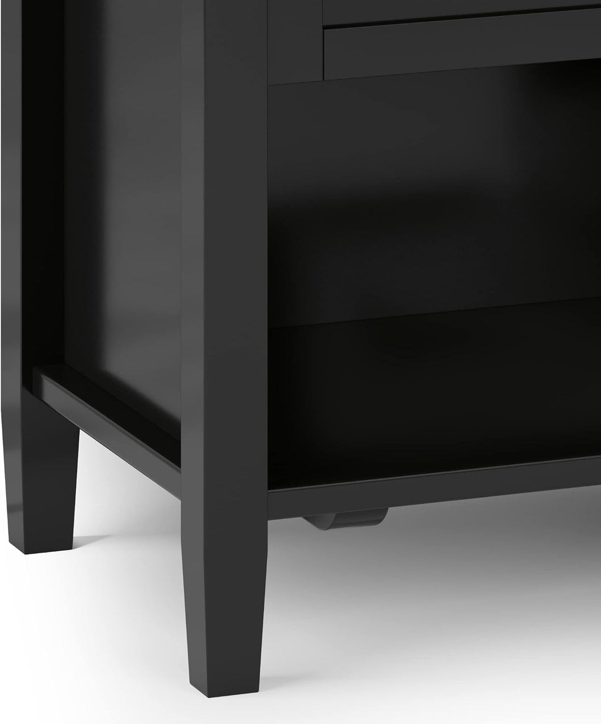 SIMPLIHOME Warm Shaker Solid Wood 24 inch Wide Transitional-Style Bedside Nightstand Tables in Black for the Living Room and Bedroom (Set of 2)