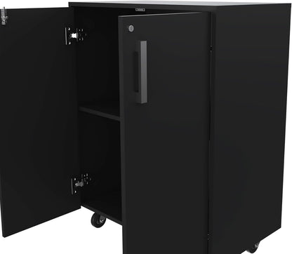 Storage Cabinet Lions, Double Door and Casters, Black Wengue Finish
