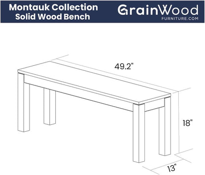 Grain Wood Furniture Montauk Solid Wood Bench, Driftwood
