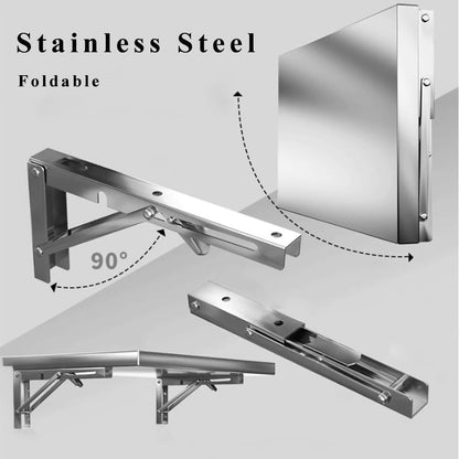 Laundry Folding Table Stainless Steel Wall Mounted Workbench, Desk Concession Shelf for Restaurant Garage Balcony Bathroom(40x40cm/16x16in)