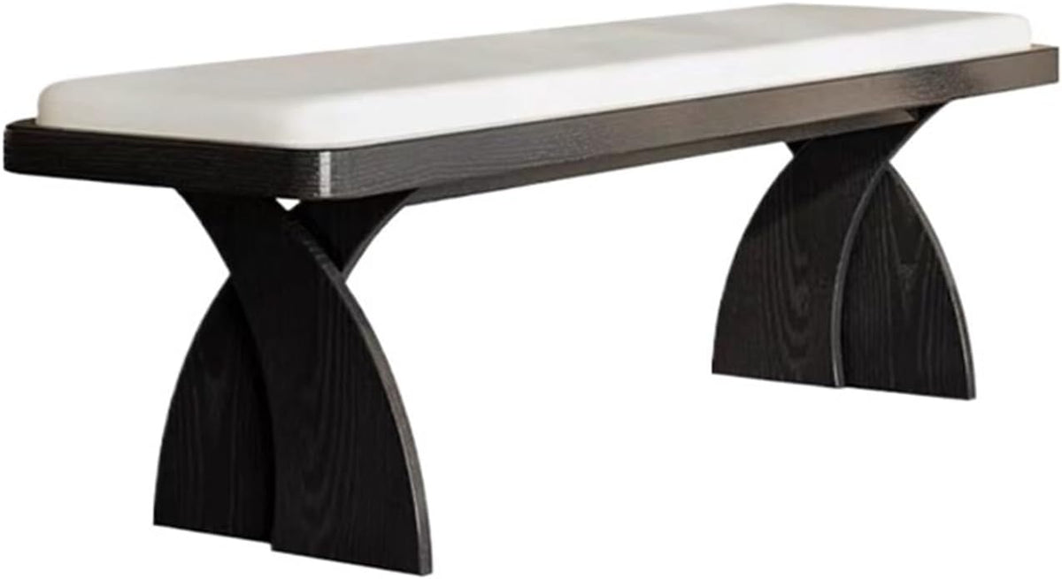 Modern Retro Wooden Long Bench at The Foot of The Bed in The Bedroom Dressing Room or Home for Changing Shoes Entryway(XL)