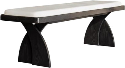 Modern Retro Wooden Long Bench at The Foot of The Bed in The Bedroom Dressing Room or Home for Changing Shoes Entryway(XL)