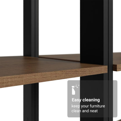 Madesa Kitchen Pantry Storage Rack with 4 Drawers, Open Shelves and Hanging Space 78" L Multiuse Modular Cabinet for Kitchen Organization - Black/Brown