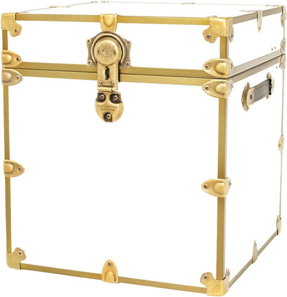 Rhino Classic College Dorm Cube Trunk, Antique Brass Storage Chest, Bench | 1500+ lb Capacity, Home Storage, Office Storage, Dorm Room, Coffee Table