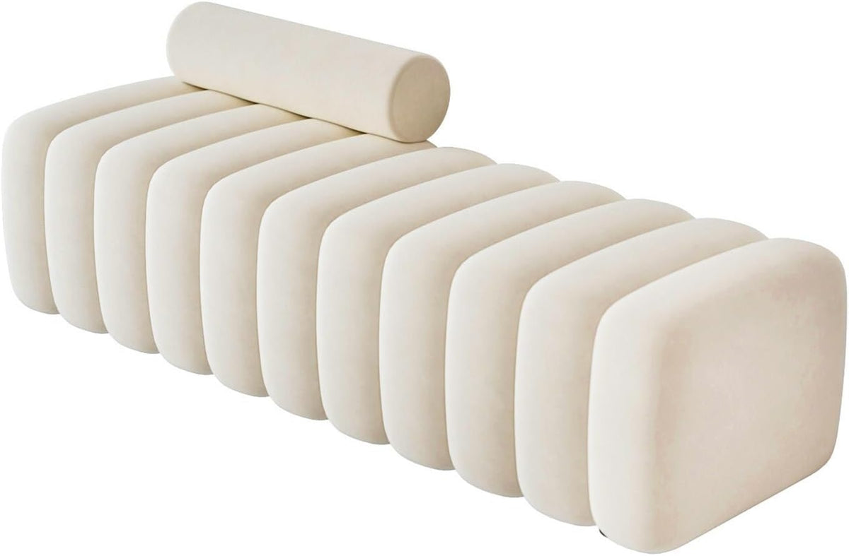 Modern Long Bench with Backrest for Changing Shoes Bedroom Bed end Walk-in Closet Rest Area Entryway(Medium)