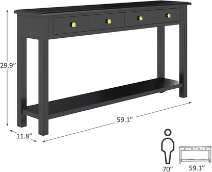 Kinfant Console Table - Entryway Table Sofa Table Hallway for Living Room, Front Hall, Couch (Drawer Handle Style 4)
