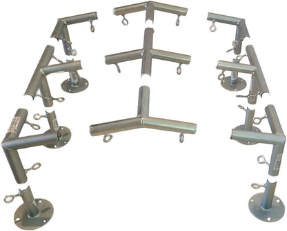 6 Leg Style Carport Canopy EMT Pipe Fittings Low Peak Connectors with 102 Degree Angle (Choose Size) (Connects 1" Pipe)