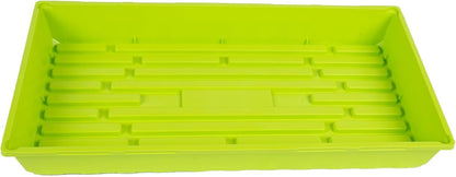 SUNPACK 10" x 20" Mega Plastic Seed Starting Tray, Lime Green, 2.5" - No Drainage Holes, Ideal for Greenhouses or Indoor Gardening - Made of Thick, Strong Plastic
