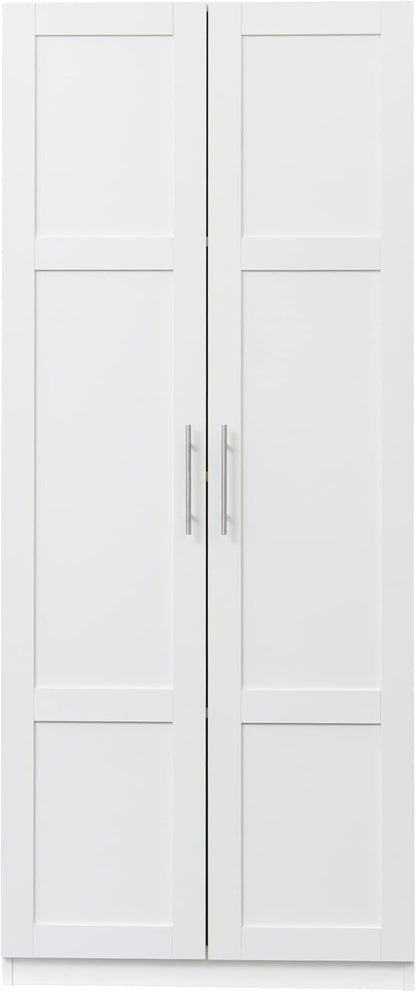 Kitchen Pantry Storage Cabinets, 70.87" Tall Pantry Cabinet with 2 Door and 3 Shelves, Farmhouse Kitchen Cabinets with Handles, Large Freestanding Storage Cabinet, White