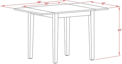 East West Furniture NDT-OAK-T Norden Dining Table - a Rectangle Wooden Table Top with Dropleaf & Stylish Legs, 30x48 Inch, Oak