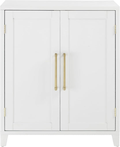 Crosley Furniture Roarke Stackable Kitchen Pantry Storage Cabinet with Doors and Shelves, Accents Cabinets, White