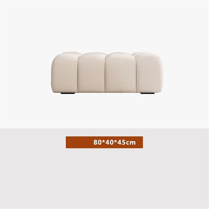 Modern Fabric Bed end Bench Long Bedroom Dressing Room Wooden Shoe Changing Entryway(Small)