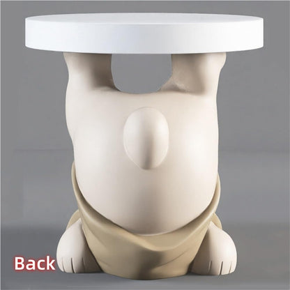 Bear Statue Side Table, Modern Sofa Table, Resin Sculpture Bedside Table, Home Decor, Cute Bedroom Decor, Accent Table for Living Room(Brown)