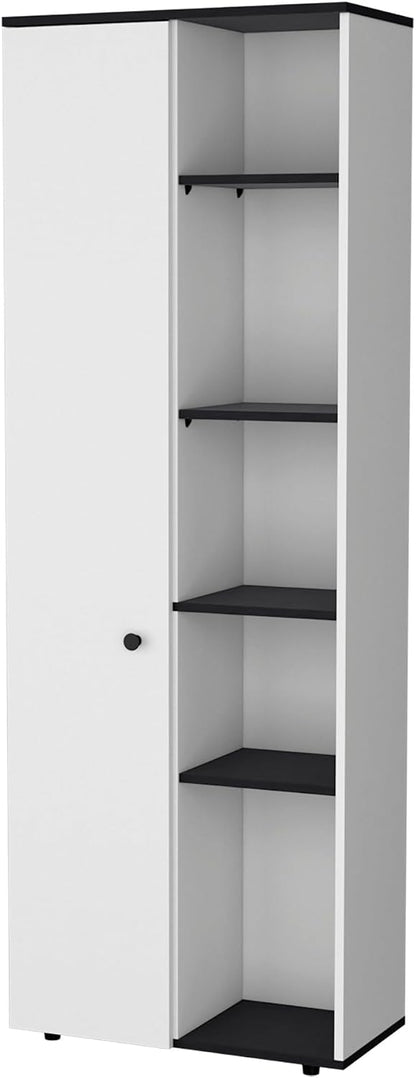 Molly White and Black 1-Door Multistorage Kitchen Pantry