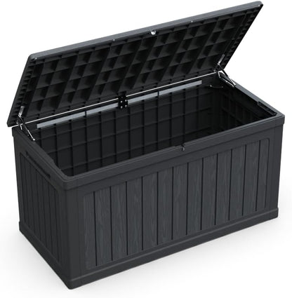 230 Gallon Large Outdoor Storage Deck Box XXL Patio Furniture Storage, 440 lbs Load Capacity as Bench/Table, Waterproof Resin Double-Wall for Backyard Garden & Pool
