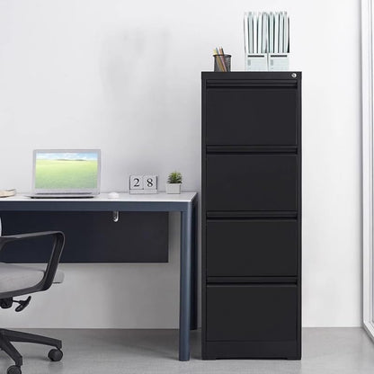 4 Drawer File Cabinet with Lock,Heavy Duty Vertical Filing Cabinets for Home Office, File Storage Cabinet for Letter/Legal/A4/F4 Size File,Assembly Required