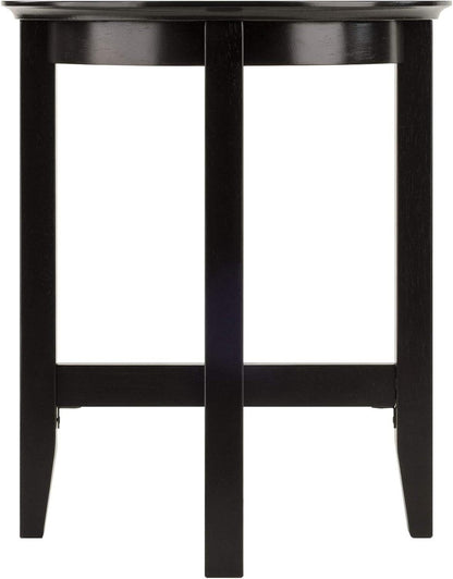 HomeStock Boldly Bohemian End Table - Artistic Design with Rich Espresso Finish, Perfect Accent Piece for Eclectic or Contemporary Interiors