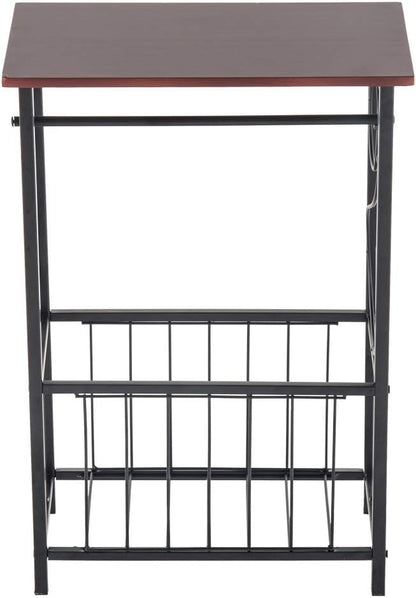 Side Table,Narrow End Table for Small Spaces,Snack Couch Table with Holder,Nightstand for Living Room,Bedroom,Office,Bathroom,Balcony (Coffee)