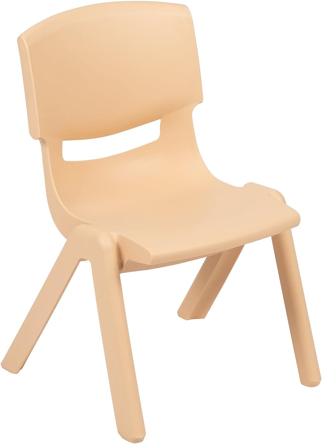 Flash Furniture 65x35 in Half-Moon Activity Table with 4 Chairs, Natural | Height Adjustable Table, Durable Construction, Commercial Use
