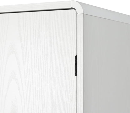 72" Tall Farmhouse Kitchen Pantry Cabinet, Curved Storage Cabinet with 3 Adjustable Shelves, 8 Door Shelves & Hidden Drawer for Kitchen Dining Bathroom (White)