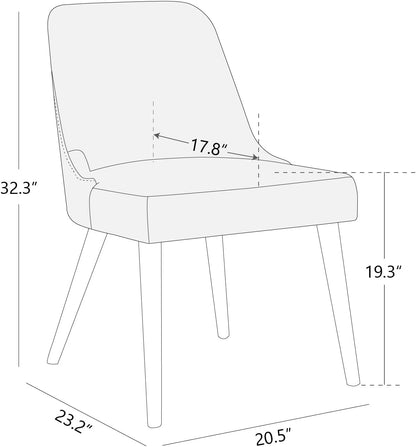 CHITA Mid-Century Modern Dining Chair, Upholstered Fabric Accent Chair for Dining Room, Set of 4,Beige
