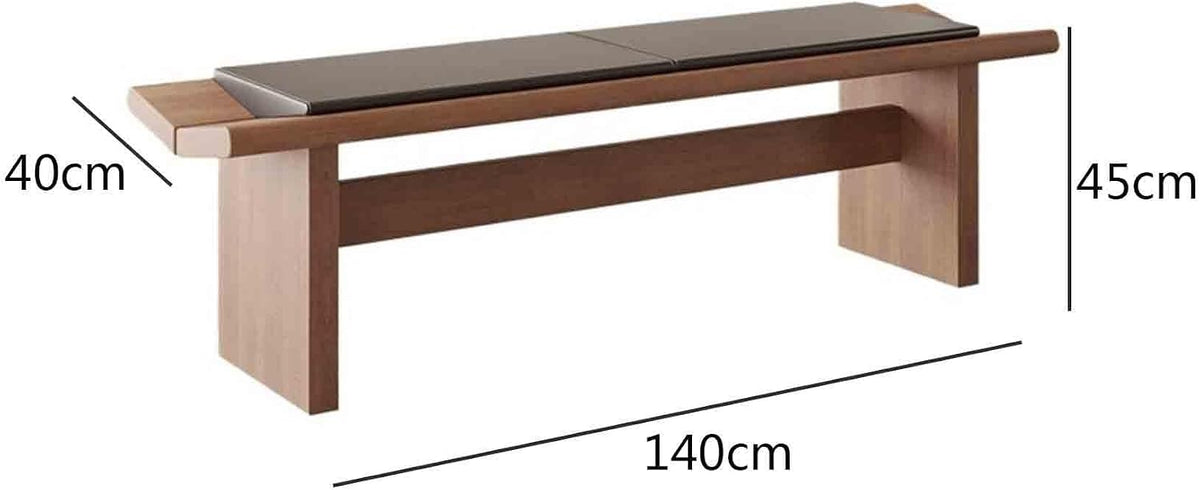Modern Wooden Long Shoe-Changing Bench for Bedroom Dressing Room Leather Bed end Upholstered Entryway(Medium)