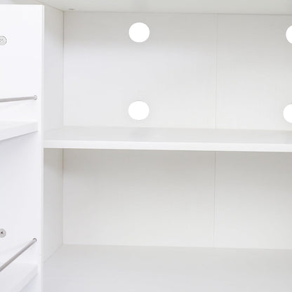 22 inch Deep Kitchen Pantry Cabinet Storage Organizer with Fridge Space,Wood White Food Kitchen Cupboard with 12 Door Shelves Storage Dining Room Furniture (White)