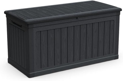 230 Gallon Large Outdoor Storage Deck Box XXL Patio Furniture Storage, 440 lbs Load Capacity as Bench/Table, Waterproof Resin Double-Wall for Backyard Garden & Pool