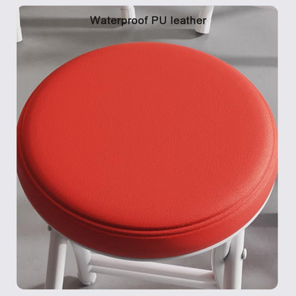 20" Home Folding Stool Collapsible Padded Bar Stool Round Kitchen Stools No Back Portable Breakfast Chairs PU Leather for Kitchen Breakfast Cafe(Dark Green)