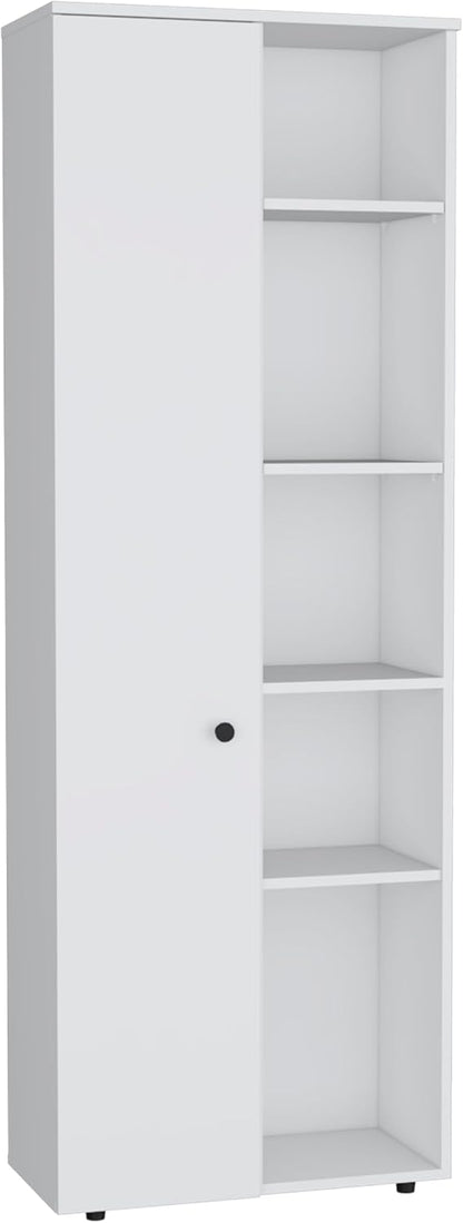 Kitchen Pantry Storage Cabinet with and Five Interior and Exterior Shelves