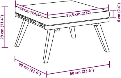 vidaXL Patio Footstool, Coffee Table Outdoor Footstool, Modular Seat with Tea Table, Outdoor Furniture Set for Garden, Rustic, Solid Acacia Wood