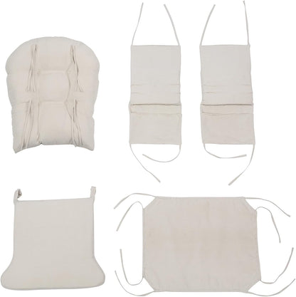 5Pcs Glider Rocker Cushions Set - Velvet Glider Rocker Replacement Cushions with Side Storage Pockets, Washable & Non Slip,Beige