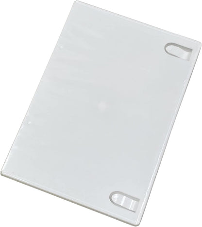 10 Pack Maxtek Standard 14mm White Single Disc CD & DVD Cases with Outer Clear Artwork Insert Sleeve. Compatible for Nintendo Wii Discs.