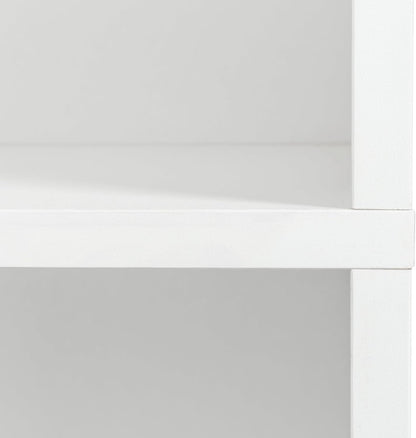 Freestanding Cabinet with Inadjustable Shelves and Two Doors for Kitchen, Dining Room, White