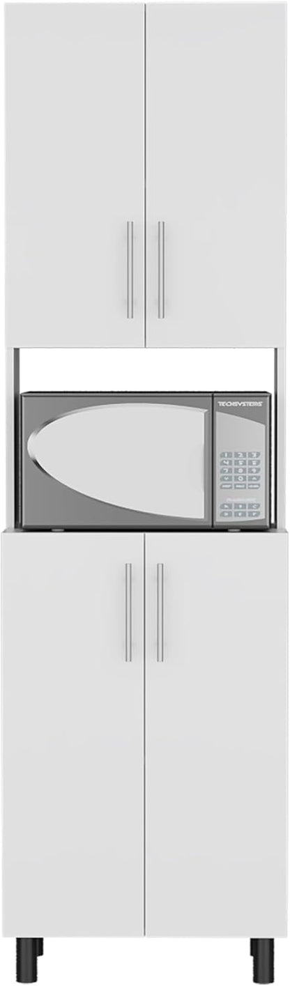 DEPOT E-SHOP 22" Olivet Kitchen Pantry, 4 Doors, 4Shelves, White - Kitchen – Tall Kitchen Storage & Pantry Organization for Kitchen, Dining Room & Utility Room Organization