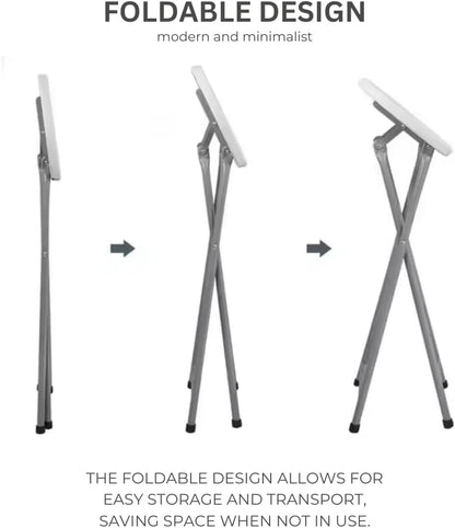 30 Inch Tall Folding Stool Chair | Heavy Duty Plastic Stool Chair | Portable Foldable Bar Height Stools with Handle for Indoor & Outdoor | Bar Stools with Footrest | 300lbs Capacity | White (1)