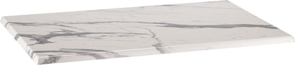 HBS 30" x 48" White Marble, Indoor/Outdoor All-Season EnduroTop Table Top