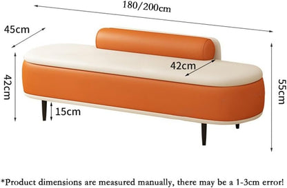 Modern Bedroom Bedside Bench Shoe Entrance Long Entry Cloakroom Sofa Entryway(Red,Large)