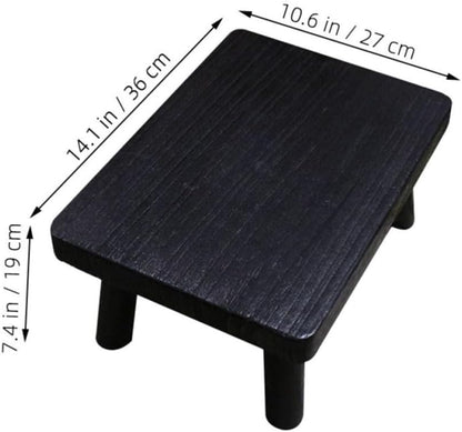ibasenice Japanese Style Rectangular Wooden Low Table and Small Wood Stool Reliable Support and Compact Design for Floor and Bedroom Use