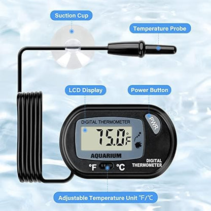 iPower 8 by 18-Inch 24W Reptile Heat Mat, LCD Digital Aquarium Thermometer, Under Tank Warmer Terrarium Heat Pad for Turtles Lizards Frogs and Other Small Animals, Multi Sizes