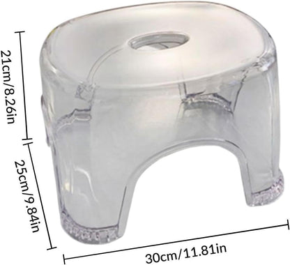 Acrylic Stool Shoe Changing Stool Portable 21cm Height Stable